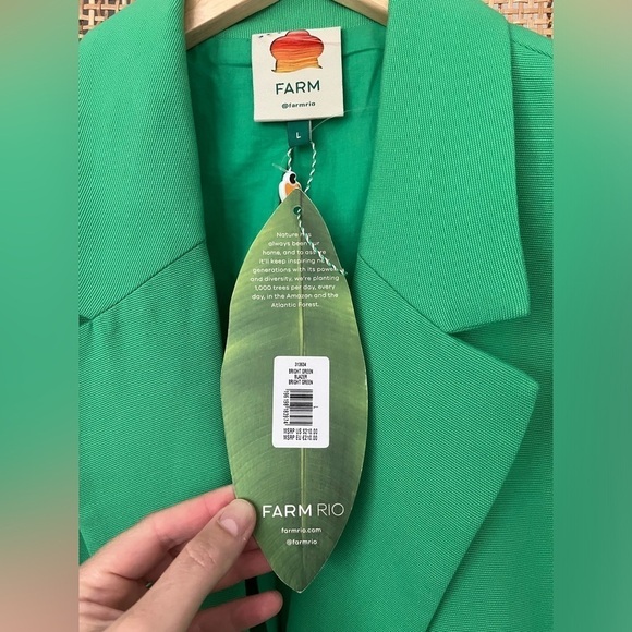 Farm Rio Bright Green Blazer - Picture 8 of 12